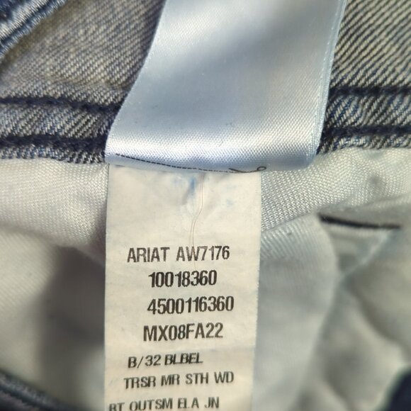 Ariat Jeans Women's 28R Blue Trouser Mid Rise Stretch Outseam Ella Wide Leg - Picture 11 of 13